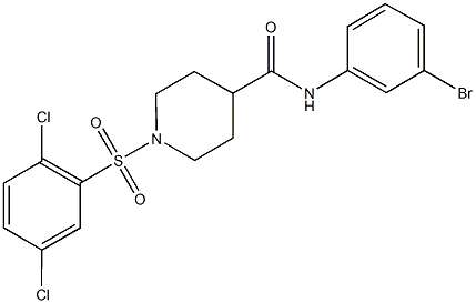 N-(3-bromophenyl)-1-[(2,5-dichlorophenyl)sulfonyl]-4-piperidinecarboxamide Struktur