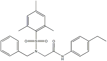 2-[benzyl(mesitylsulfonyl)amino]-N-(4-ethylphenyl)acetamide Struktur