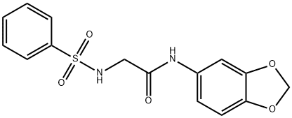 N-(1,3-benzodioxol-5-yl)-2-[(phenylsulfonyl)amino]acetamide Struktur