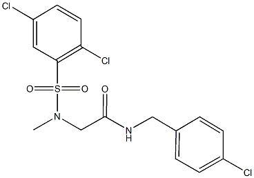 N-(4-chlorobenzyl)-2-[[(2,5-dichlorophenyl)sulfonyl](methyl)amino]acetamide Struktur