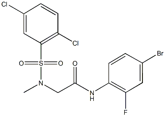 N-(4-bromo-2-fluorophenyl)-2-[[(2,5-dichlorophenyl)sulfonyl](methyl)amino]acetamide Struktur