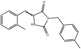 3-(4-methylbenzyl)-5-(2-methylbenzylidene)-2,4-imidazolidinedione Struktur