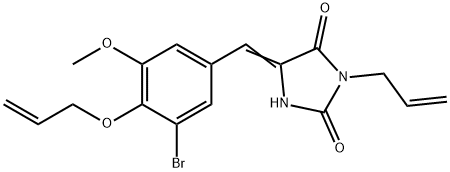 3-allyl-5-[4-(allyloxy)-3-bromo-5-methoxybenzylidene]-2,4-imidazolidinedione Struktur