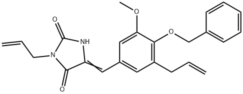 3-allyl-5-[3-allyl-4-(benzyloxy)-5-methoxybenzylidene]-2,4-imidazolidinedione Struktur