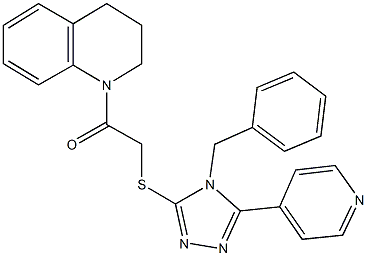 1-({[4-benzyl-5-(4-pyridinyl)-4H-1,2,4-triazol-3-yl]sulfanyl}acetyl)-1,2,3,4-tetrahydroquinoline Struktur