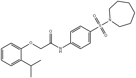 N-[4-(1-azepanylsulfonyl)phenyl]-2-(2-isopropylphenoxy)acetamide Struktur