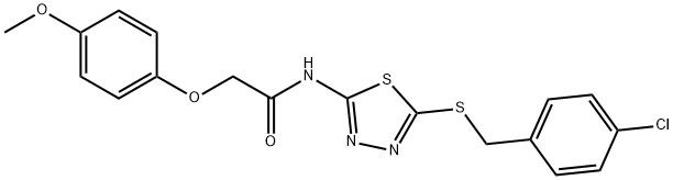 N-{5-[(4-chlorobenzyl)sulfanyl]-1,3,4-thiadiazol-2-yl}-2-(4-methoxyphenoxy)acetamide Struktur