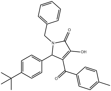 1-benzyl-5-(4-tert-butylphenyl)-3-hydroxy-4-(4-methylbenzoyl)-1,5-dihydro-2H-pyrrol-2-one Struktur