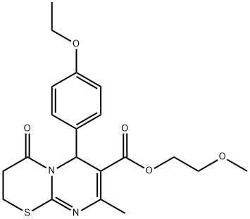 2-methoxyethyl 6-(4-ethoxyphenyl)-8-methyl-4-oxo-3,4-dihydro-2H,6H-pyrimido[2,1-b][1,3]thiazine-7-carboxylate Struktur