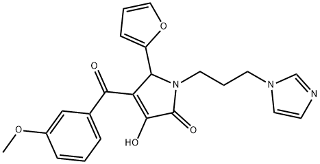 5-(2-furyl)-3-hydroxy-1-[3-(1H-imidazol-1-yl)propyl]-4-(3-methoxybenzoyl)-1,5-dihydro-2H-pyrrol-2-one Struktur