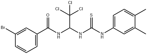 3-bromo-N-(2,2,2-trichloro-1-{[(3,4-dimethylanilino)carbothioyl]amino}ethyl)benzamide Struktur