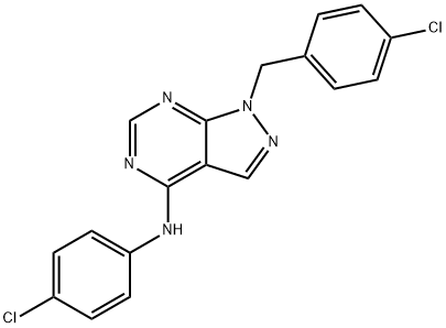 N-[1-(4-chlorobenzyl)-1H-pyrazolo[3,4-d]pyrimidin-4-yl]-N-(4-chlorophenyl)amine Struktur