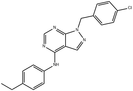 N-[1-(4-chlorobenzyl)-1H-pyrazolo[3,4-d]pyrimidin-4-yl]-N-(4-ethylphenyl)amine Struktur