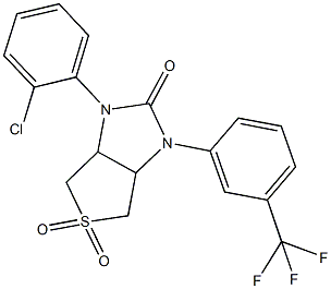 1-(2-chlorophenyl)-3-[3-(trifluoromethyl)phenyl]tetrahydro-1H-thieno[3,4-d]imidazol-2(3H)-one 5,5-dioxide Struktur