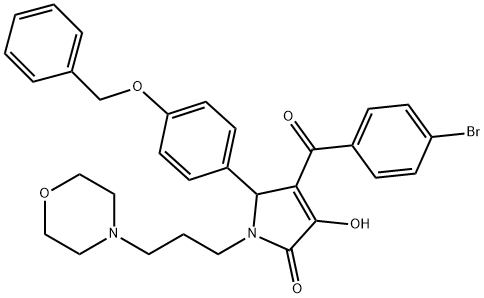 5-[4-(benzyloxy)phenyl]-4-(4-bromobenzoyl)-3-hydroxy-1-[3-(4-morpholinyl)propyl]-1,5-dihydro-2H-pyrrol-2-one Struktur