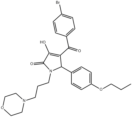 4-(4-bromobenzoyl)-3-hydroxy-1-[3-(4-morpholinyl)propyl]-5-(4-propoxyphenyl)-1,5-dihydro-2H-pyrrol-2-one Struktur