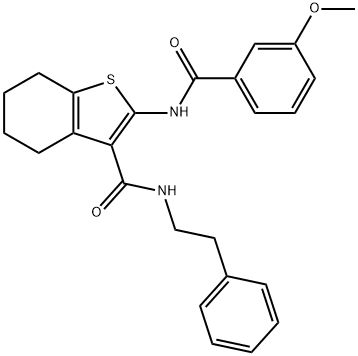 2-[(3-methoxybenzoyl)amino]-N-(2-phenylethyl)-4,5,6,7-tetrahydro-1-benzothiophene-3-carboxamide Struktur