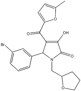 5-(3-bromophenyl)-3-hydroxy-4-(5-methyl-2-furoyl)-1-(tetrahydro-2-furanylmethyl)-1,5-dihydro-2H-pyrrol-2-one Struktur