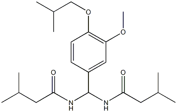 N-{(4-isobutoxy-3-methoxyphenyl)[(3-methylbutanoyl)amino]methyl}-3-methylbutanamide Struktur