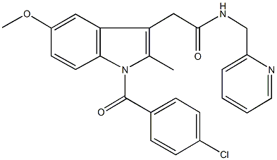 2-[1-(4-chlorobenzoyl)-5-methoxy-2-methyl-1H-indol-3-yl]-N-(2-pyridinylmethyl)acetamide Structure