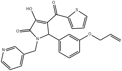 5-[3-(allyloxy)phenyl]-3-hydroxy-1-(3-pyridinylmethyl)-4-(2-thienylcarbonyl)-1,5-dihydro-2H-pyrrol-2-one Struktur