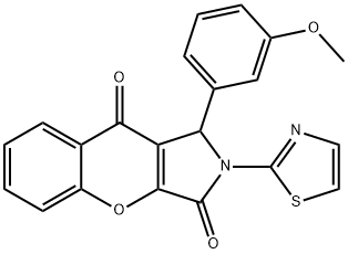 1-(3-methoxyphenyl)-2-(1,3-thiazol-2-yl)-1,2-dihydrochromeno[2,3-c]pyrrole-3,9-dione Struktur