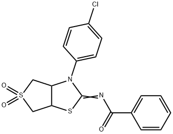 N-(3-(4-chlorophenyl)-5,5-dioxidotetrahydrothieno[3,4-d][1,3]thiazol-2(3H)-ylidene)benzamide Struktur