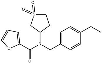 N-(1,1-dioxidotetrahydro-3-thienyl)-N-(4-ethylbenzyl)-2-furamide Struktur