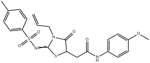 2-(3-allyl-2-{[(4-methylphenyl)sulfonyl]imino}-4-oxo-1,3-thiazolidin-5-yl)-N-(4-methoxyphenyl)acetamide Struktur