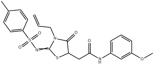 2-(3-allyl-2-{[(4-methylphenyl)sulfonyl]imino}-4-oxo-1,3-thiazolidin-5-yl)-N-(3-methoxyphenyl)acetamide Struktur