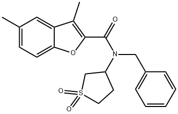 N-benzyl-N-(1,1-dioxidotetrahydro-3-thienyl)-3,5-dimethyl-1-benzofuran-2-carboxamide Struktur