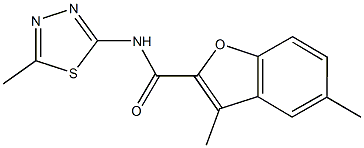 3,5-dimethyl-N-(5-methyl-1,3,4-thiadiazol-2-yl)-1-benzofuran-2-carboxamide Struktur