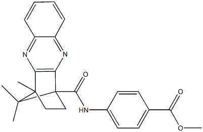 methyl 4-({[12,15,15-trimethyl-3,10-diazatetracyclo[10.2.1.0~2,11~.0~4,9~]pentadeca-2(11),3,5,7,9-pentaen-1-yl]carbonyl}amino)benzoate Struktur