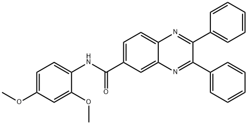 N-(2,4-dimethoxyphenyl)-2,3-diphenyl-6-quinoxalinecarboxamide Struktur