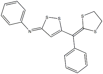 N-{5-[1,3-dithiolan-2-ylidene(phenyl)methyl]-3H-1,2-dithiol-3-ylidene}-N-phenylamine Struktur