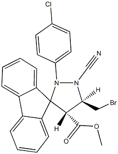 methyl 3-(bromomethyl)-1-(4-chlorophenyl)-2-cyanospiro[pyrazolidine-5,9'-(9'H)-fluorene]-4-carboxylate Struktur