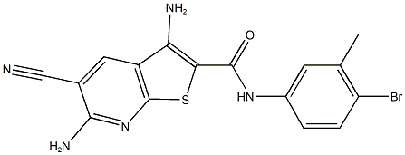 3,6-diamino-N-(4-bromo-3-methylphenyl)-5-cyanothieno[2,3-b]pyridine-2-carboxamide Struktur