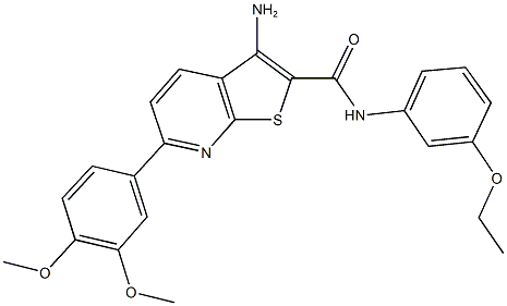 3-amino-6-(3,4-dimethoxyphenyl)-N-(3-ethoxyphenyl)thieno[2,3-b]pyridine-2-carboxamide Struktur