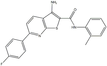 3-amino-6-(4-fluorophenyl)-N-(2-methylphenyl)thieno[2,3-b]pyridine-2-carboxamide Struktur