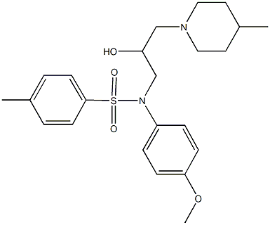 N-[2-hydroxy-3-(4-methyl-1-piperidinyl)propyl]-N-(4-methoxyphenyl)-4-methylbenzenesulfonamide Struktur