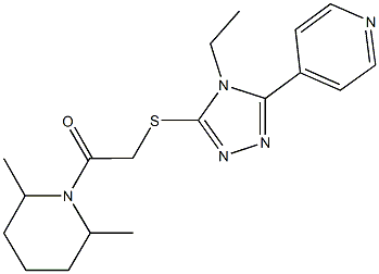 1-({[4-ethyl-5-(4-pyridinyl)-4H-1,2,4-triazol-3-yl]sulfanyl}acetyl)-2,6-dimethylpiperidine Struktur