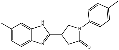 4-(5-methyl-1H-benzimidazol-2-yl)-1-(4-methylphenyl)-2-pyrrolidinone Struktur