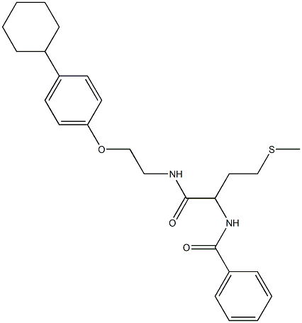 N-[1-({[2-(4-cyclohexylphenoxy)ethyl]amino}carbonyl)-3-(methylsulfanyl)propyl]benzamide Struktur