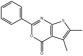 5,6-dimethyl-2-phenyl-4H-thieno[2,3-d][1,3]oxazin-4-one Struktur