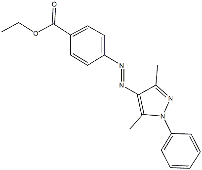 ethyl 4-[(3,5-dimethyl-1-phenyl-1H-pyrazol-4-yl)diazenyl]benzoate Struktur