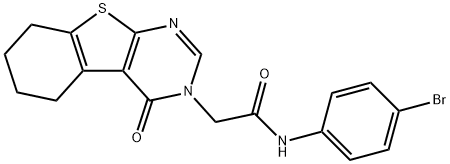 N-(4-bromophenyl)-2-(4-oxo-5,6,7,8-tetrahydro[1]benzothieno[2,3-d]pyrimidin-3(4H)-yl)acetamide Struktur