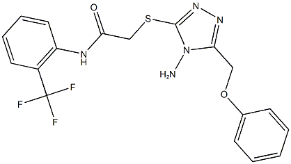 2-{[4-amino-5-(phenoxymethyl)-4H-1,2,4-triazol-3-yl]sulfanyl}-N-[2-(trifluoromethyl)phenyl]acetamide Struktur