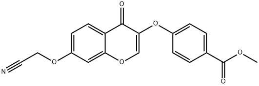 methyl4-{[7-(cyanomethoxy)-4-oxo-4H-chromen-3-yl]oxy}benzoate Struktur