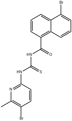 N-(5-bromo-6-methyl-2-pyridinyl)-N'-(5-bromo-1-naphthoyl)thiourea Struktur