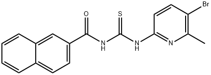 N-(5-bromo-6-methyl-2-pyridinyl)-N'-(2-naphthoyl)thiourea Struktur